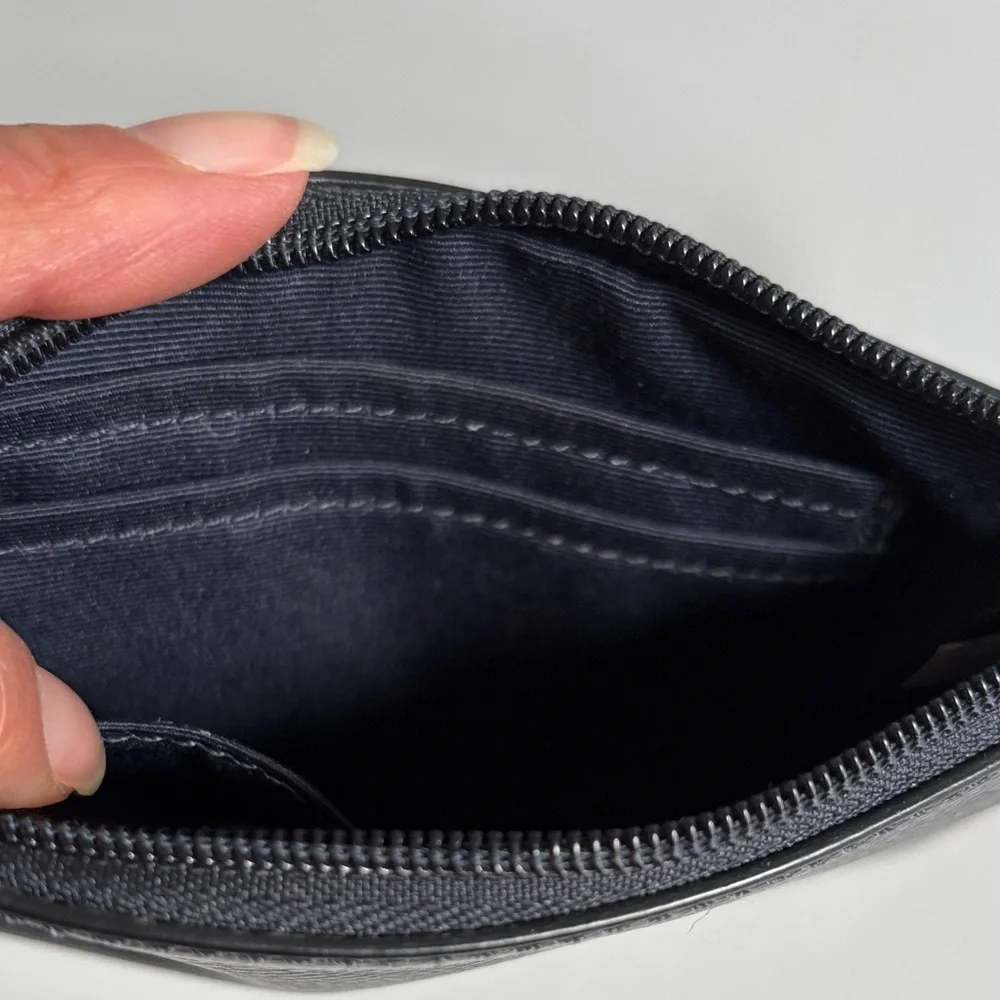 Coach Navy Blue Leather‎ Corner Wristlet